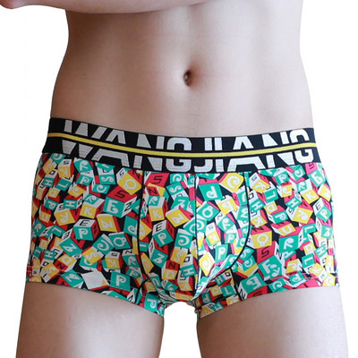 Boxeri pentru bărbați cu talie joasă, respirabili, cu imprimeu, bikini cu personalitate, chiloți pentru bărbați