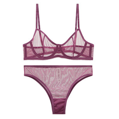 Σετ εσώρουχων 3 τεμ από διχτυωτό στρινγκ Διαφανές G-string δαντέλα Bralette Γυναικεία εσώρουχα με καλτσοδέτα μόδας Γυναικεία σέξι σετ εσωρούχων