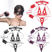 4Pcs Hot seksi komplet donjeg rublja Temptation čipkasti push up grudnjak Set erotičnog ženskog donjeg rublja Grudnjaci i g-string Sexi Intimates Lingerie Femme
