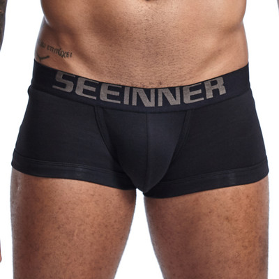 Chiloți din bumbac pentru bărbați Lenjerie de corp pentru bărbați Boxeri respirabili pentru bărbați Chiloți solizi Pantaloni scurti confortabili Calzoncillo Hombre