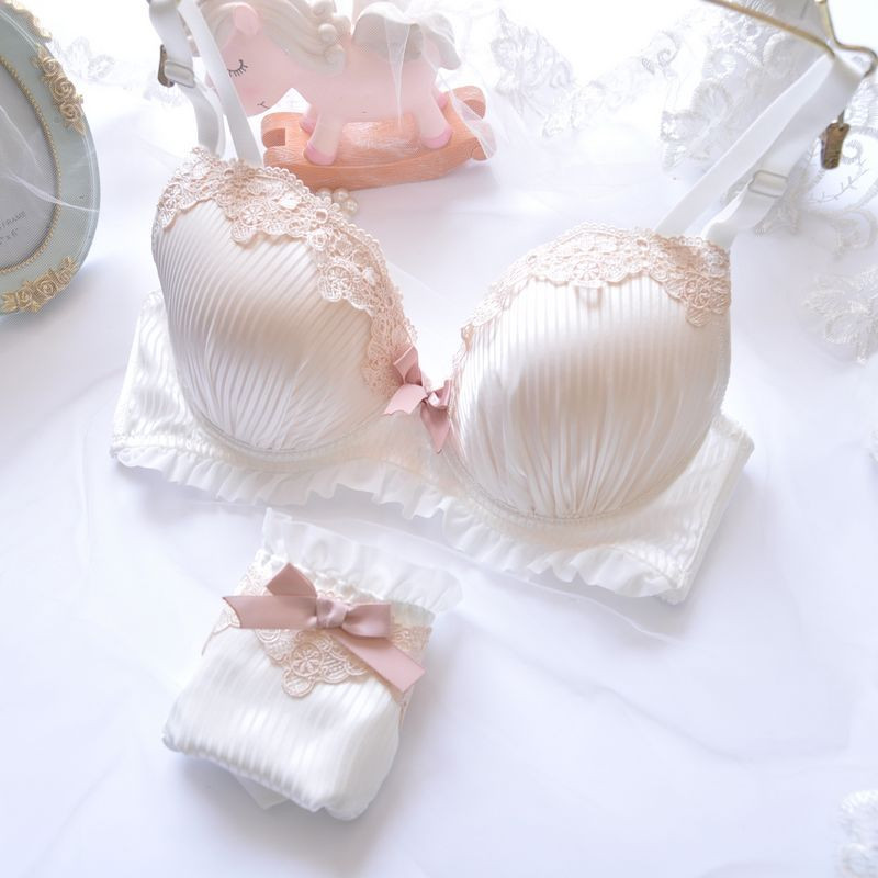 Super Gather Fashion Εσώρουχα Γυναικεία Σετ σουτιέν Push Up Brassiere Βαμβακερό παχύ βαθύ V Σέξι σουτιέν Δαντελένια σετ εσωρούχων Κέντημα