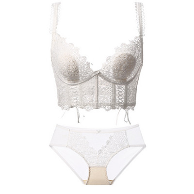 Set sexy lenjerie din broderie din dantelă franceză Seturi de sutien și chiloți pentru femei Sutien Push Up Set de slip confortabil Lenjerie intima adunată