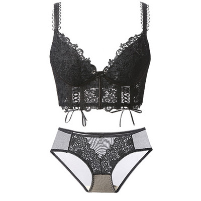 Set sexy lenjerie din broderie din dantelă franceză Seturi de sutien și chiloți pentru femei Sutien Push Up Set de slip confortabil Lenjerie intima adunată