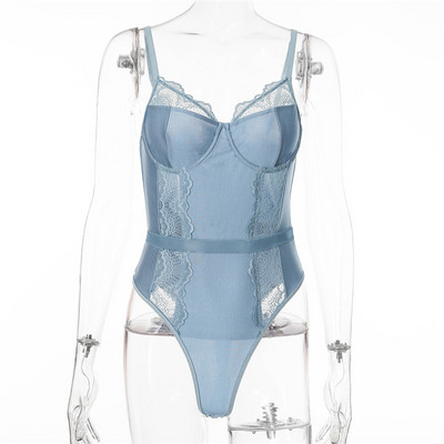 AVV poolläbipaistev pitsvõrgust lapiline naiste Sling Body V kaelusega Seksikas seljata Bodycon Bodycon Top Naiste ööklubi kombinesoonid