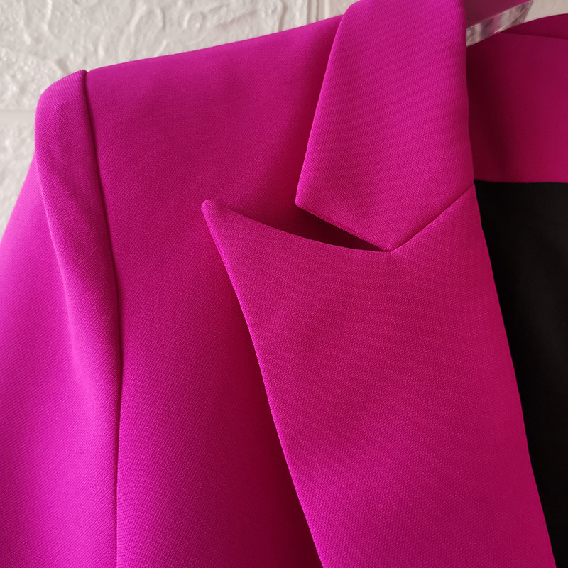 Blazer Pantaloni Set Două Piese Birou Damă Femei Galben Violet Business Butoni Unii Pantaloni Evazați Blazer + Pantaloni Costum Formal