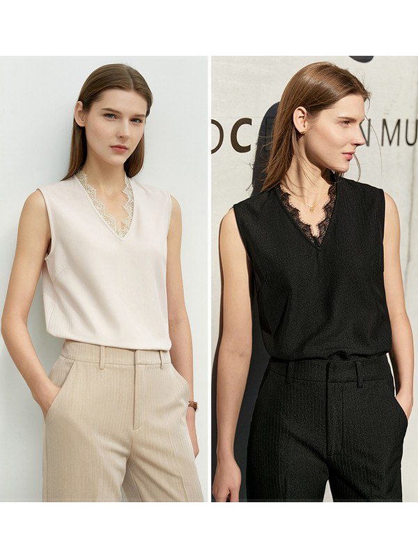 Amii Minimalism Spring Office Lady Blazer Naiste pits V-kaelusega Tanks kõrge vöökohaga naiste püksid eraldi Naiste lühikesed püksid 12060909