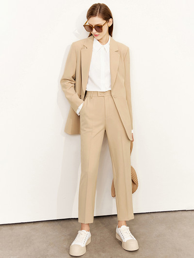 Amii μινιμαλιστικό κοστούμι για γυναίκες Φθινοπωρινό Νέο ολόσωμο παλτό blazer παντελόνι μέχρι τον αστράγαλο Office Lady Blazer Πωλείται χωριστά 12240894