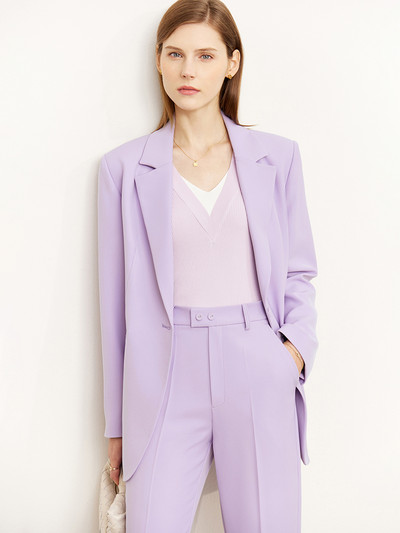 Amii μινιμαλιστικό κοστούμι για γυναίκες Φθινοπωρινό Νέο ολόσωμο παλτό blazer παντελόνι μέχρι τον αστράγαλο Office Lady Blazer Πωλείται χωριστά 12240894