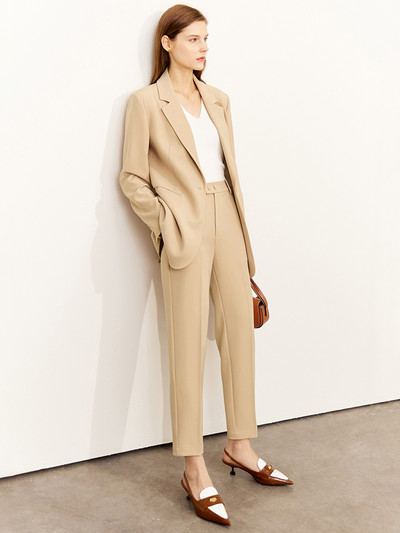 Amii μινιμαλιστικό κοστούμι για γυναίκες Φθινοπωρινό Νέο ολόσωμο παλτό blazer παντελόνι μέχρι τον αστράγαλο Office Lady Blazer Πωλείται χωριστά 12240894