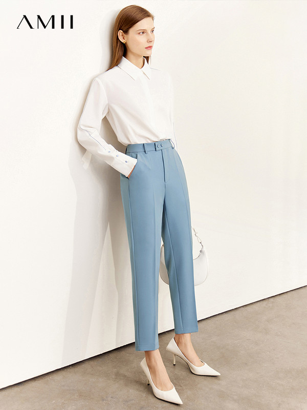 Amii μινιμαλιστικό κοστούμι για γυναίκες Φθινοπωρινό Νέο ολόσωμο παλτό blazer παντελόνι μέχρι τον αστράγαλο Office Lady Blazer Πωλείται χωριστά 12240894