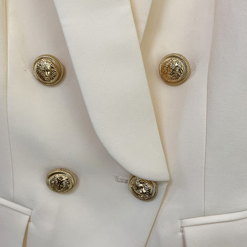 Ροζ μαύρα παντελόνια σετ δύο τμχ Γυναικείο κοστούμι παντελόνι βερίκοκο Business διπλό κουμπιά Εννέα Blazer Παντελόνια Επίσημα κοστούμια 2021