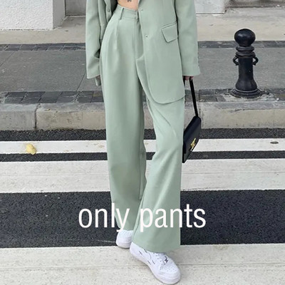 Σετ δύο τεμαχίων Γυναικεία ρούχα Γυναικείο κοστούμι σακάκι μακρυμάνικο μπουφάν Γυναικείο επαγγελματικό casual μωβ παντελόνι Παντελόνι πανωφόρι