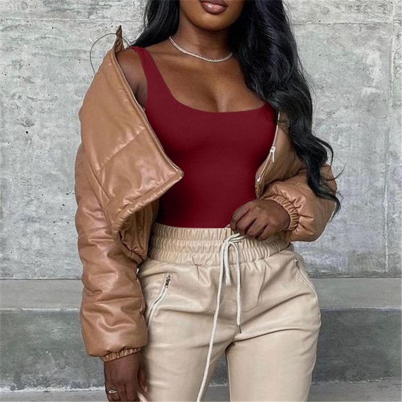 AVV Ljeto, nova moda, jednobojni ženski ležerni bodi bez rukava s U izrezom, koji oblikuju tijelo, kamisole s visokim strukom za mršavljenje, osnovni gornji dio tijela