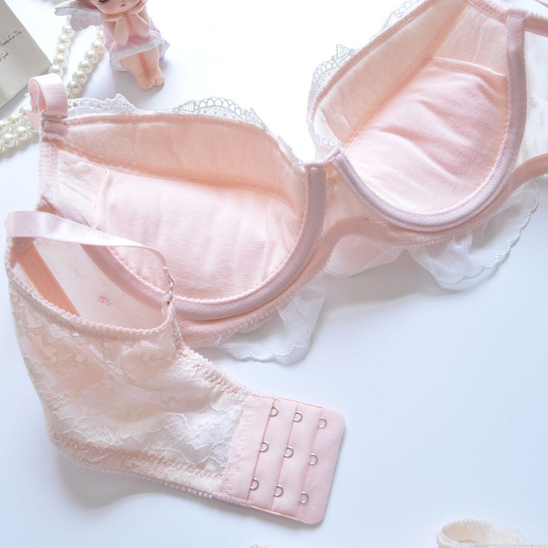 Νέο σέξι δαντελένιο σετ σουτιέν με λουράκι ώμου Γυναικεία εσώρουχα Push Up Μεγάλο μέγεθος Εσώρουχα Plus Two Cups Underwire BCDE Cup Σετ σουτιέν
