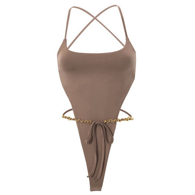 AVV naiste varrukateta ühevärviline kett rihm, pitsiline body Seksikas seljata tänavariietus, suvine kõhn kehatopsid, mood