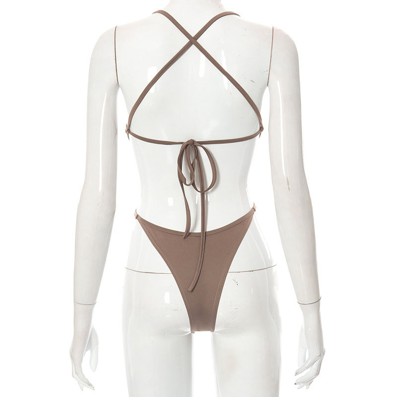 AVV naiste varrukateta ühevärviline kett rihm, pitsiline body Seksikas seljata tänavariietus, suvine kõhn kehatopsid, mood