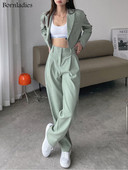 Bornladies sügisesed kaheosalised komplektid Korea moe bleiser, naiste mantel ja pükskostüümid pikkade varrukatega komplekt, 2 osaline komplekt