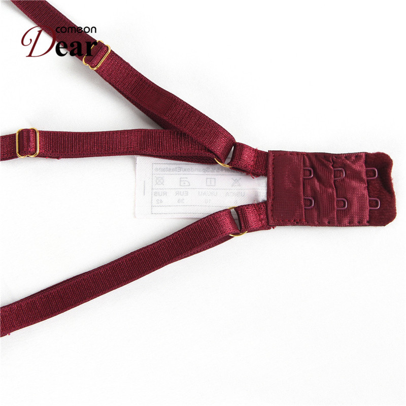 Comeondear Set de sutien din dantelă Bretele Lenjerie de corp pentru femei Slip Lenjerie sexy Transparent M XL Sutien și chiloți fără crotch