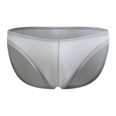 2021 Chiloți sexy din mătase de gheață pentru bărbați, fără sudură, respirabili, confortabili, chiloți moale, lenjerie de corp din nailon cu talie joasă.