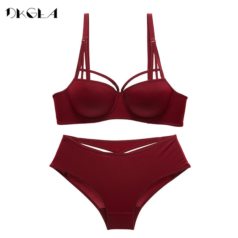 Νέο Hot σέξι εσώρουχα 2020 Πράσινη βαμβακερή σουτιέν Push Up Σετ σουτιέν 3/4 Cup Μαύρα γυναικεία εσώρουχα Σετ δαντέλα Σουτιέν Deep V Gather