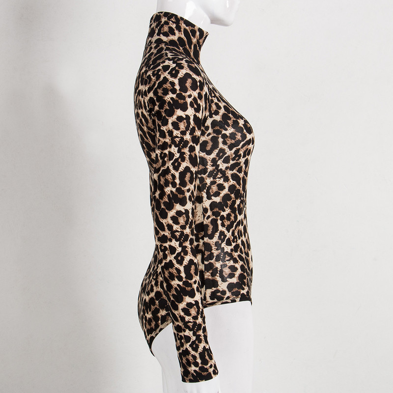 Body body pentru femei cu gât înalt Coral Bandage Salopetă Salopetă Tricou cu imprimeu șarpe Salopete Body Salopete