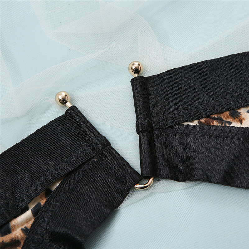 Comeondear Žensko donje rublje veće veličine Seksi donje rublje s leopardom Trodijelni grudnjak s halterima Egzotični kompleti Luksuzne intimne čipkaste gaćice Podvezica