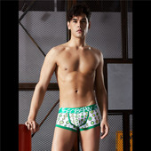 SEOBEAN Lenjerie de corp pentru bărbați noi, cu talie joasă, pentru sport, confortabil, din bumbac, respirabil, boxer cu imprimare