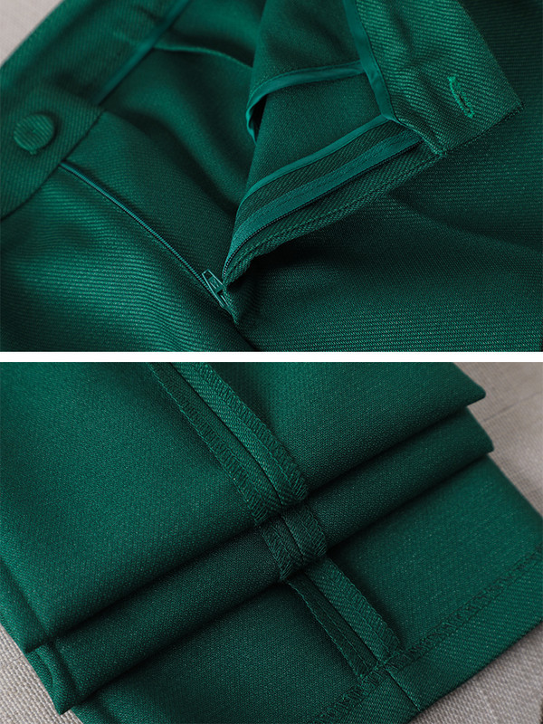 Elegant Negru Verde Violet Jachetă Formală și Costum Pantaloni Blazer Femei Femeie Birou Doamne Imbracaminte de lucru Set 2 piese