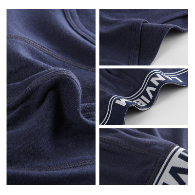 2020 Brand LANVIBUM Lenjerie intimă solidă pentru bărbați, cu talie mijlocie, din bumbac, boxer sexy