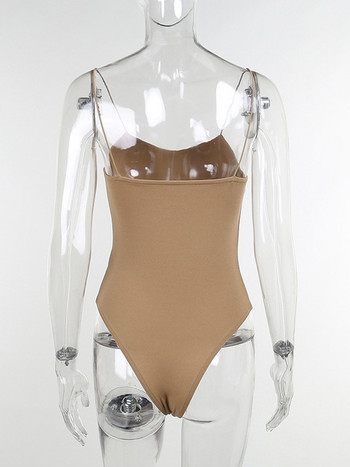 Viifaa Slim Body Sexy Outfits Spaghetti Bodycon μονόχρωμα φορμάκια για γυναίκες 2022 Summer Party Tops Femme