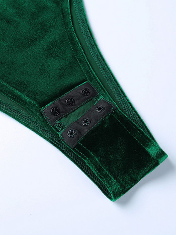 Viifaa Πράσινα βελούδινα σώματα σέξι ρούχα για γυναίκες κοκαλιάρικο κορμάκι Σπαγγέτι με λουράκι εξώπλατο Κορυφαίο Φεστιβάλ Ρούχα