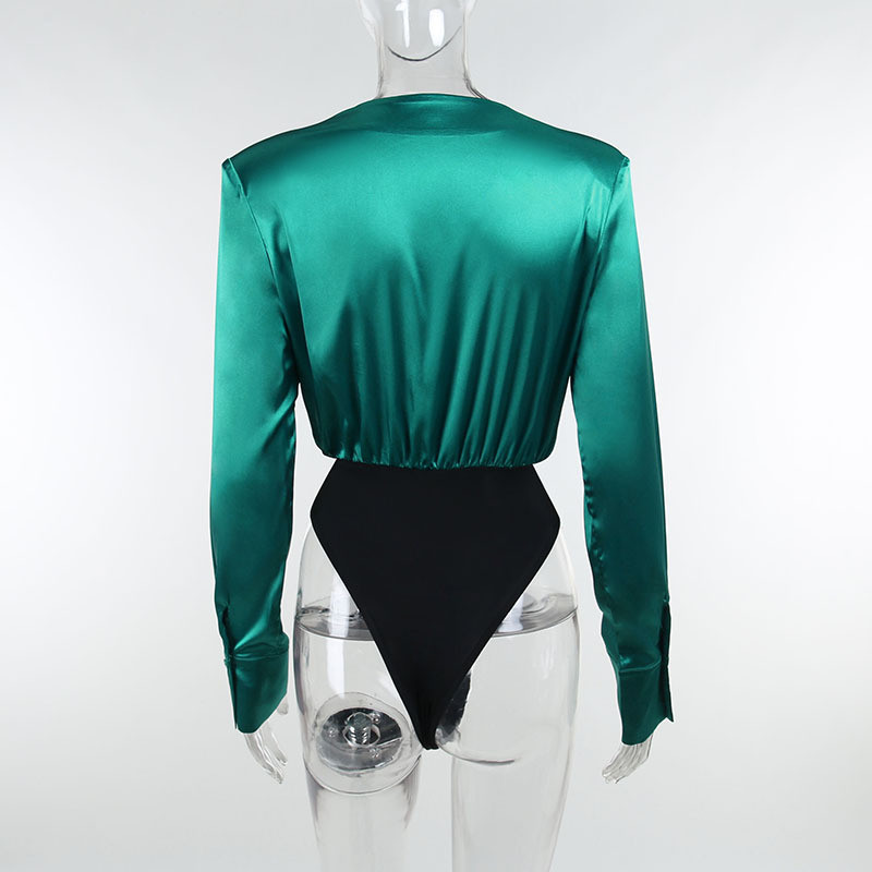 Κομψό φορμάκι με μακρυμάνικο πουκάμισο για άνοιξη 2022 Viifaa Ruched με σέξι σώμα με μαξιλαράκι ώμου από ψεύτικο μεταξωτό πάρτι