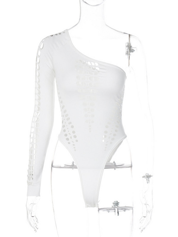 Viifaa Body sexy cu decuparea pe un umăr pentru femei, ținută rave de toamnă, top cu mânecă lungă, îmbrăcăminte de club, body pentru petrecere de noapte