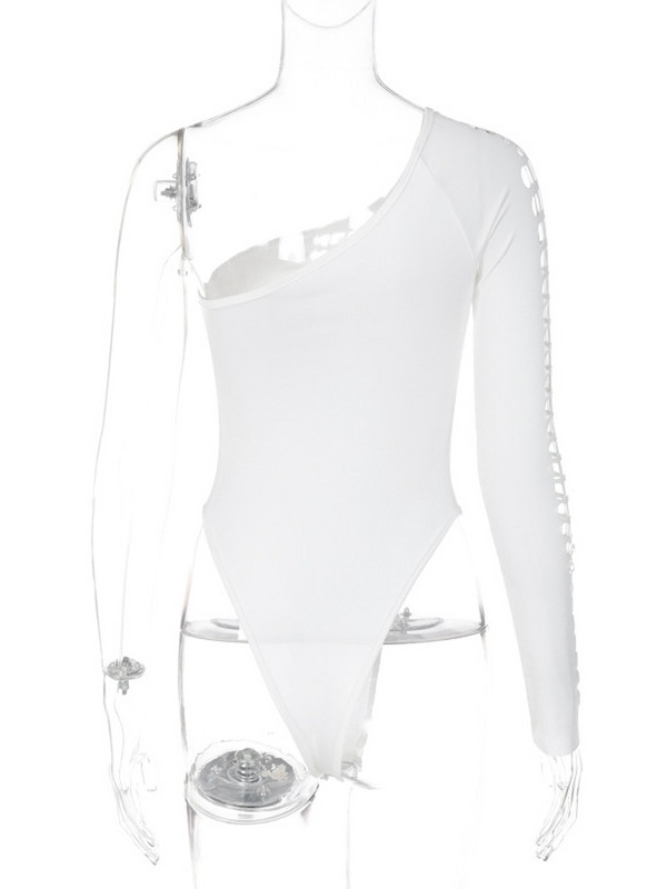 Viifaa Body sexy cu decuparea pe un umăr pentru femei, ținută rave de toamnă, top cu mânecă lungă, îmbrăcăminte de club, body pentru petrecere de noapte