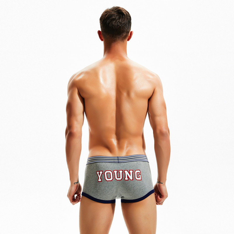 SEOBEAN Lenjerie de corp pentru bărbați noi Boxer de culoare solidă Boxeri de modă sexy cu talie joasă U-convexă confortabile