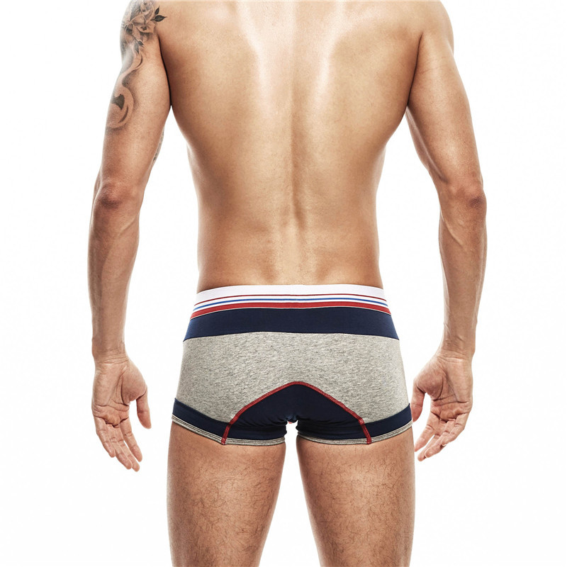 SEOBEAN Lenjerie de corp din bumbac pentru bărbați, la modă, cu talie joasă, asortată la culoare, Boxer, respirabil, confortabil