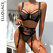 Ellolace mrežasto fino donje rublje Necenzurirani video Seksi kostim Intimna žena Troia Fancy Luxury Bra Thongs Prozirna odjeća s podvezicama