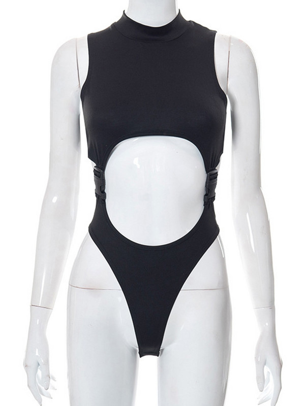 2022. aasta suvised vabaaja varrukateta Bodycon Bodycon Bodycon O-kaelusega õõnsad mustad topid Seksikad pidulikud mängukostüümid naistele naistele