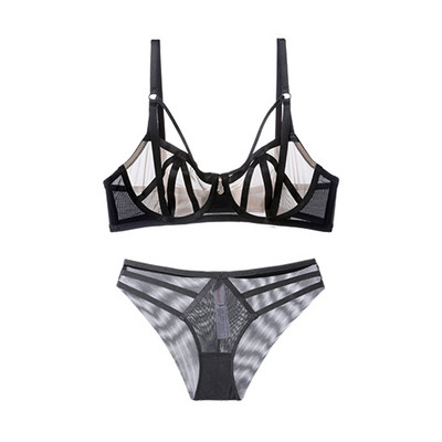 CINOON Fashion Bandage Set grudnjaka Donje rublje Push Up grudnjak Čipkani prozirni komplet donjeg rublja Seksi ultratanka košarica za žensko donje rublje