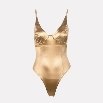 Ljeto 2020. Ženski seksi bodi na naramenice Špageti svileni Jednobojni crni Party Club Bodi Bodi za žene Kratki kombinezon