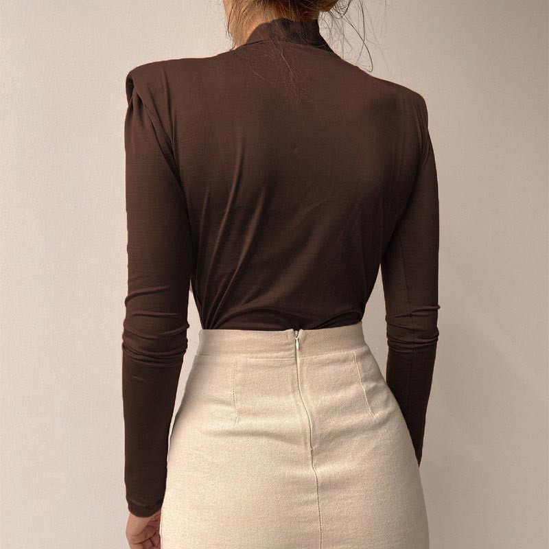 Street 2021 Γυναικεία σέξι κομψά μπλουζάκια Bodycon Club Μακρύ μανίκι μασίφ φορμάκια με λαιμόκοψη V για γυναίκες για πάρτι Playsuits Office Lady