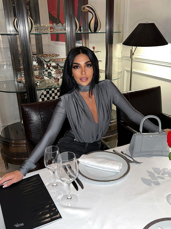 2022, iarnă, primăvară, body sexy cu decolteu în V adânc, ocazional, verde solid, cu mânecă lungă, topuri pentru femei