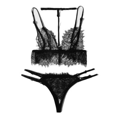 Γυναικείο Σετ σουτιέν LOPNT Σέξι δαντελένιο εσώρουχο για γυναικεία μαύρα διαφανή εσώρουχα κοστούμι Νέο κομμένο με στάμπα μπικίνι με προοπτική σουτιέν