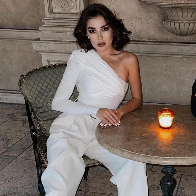 2021 Γυναικεία σέξι πάρτι για το φθινόπωρο, χειμωνιάτικο, μονόχρωμο κορμάκι Streetwear, μονόχρωμο φορμάκι, μονόχρωμο, γυναικείο μπλουζάκι νυχτερινού κλαμπ