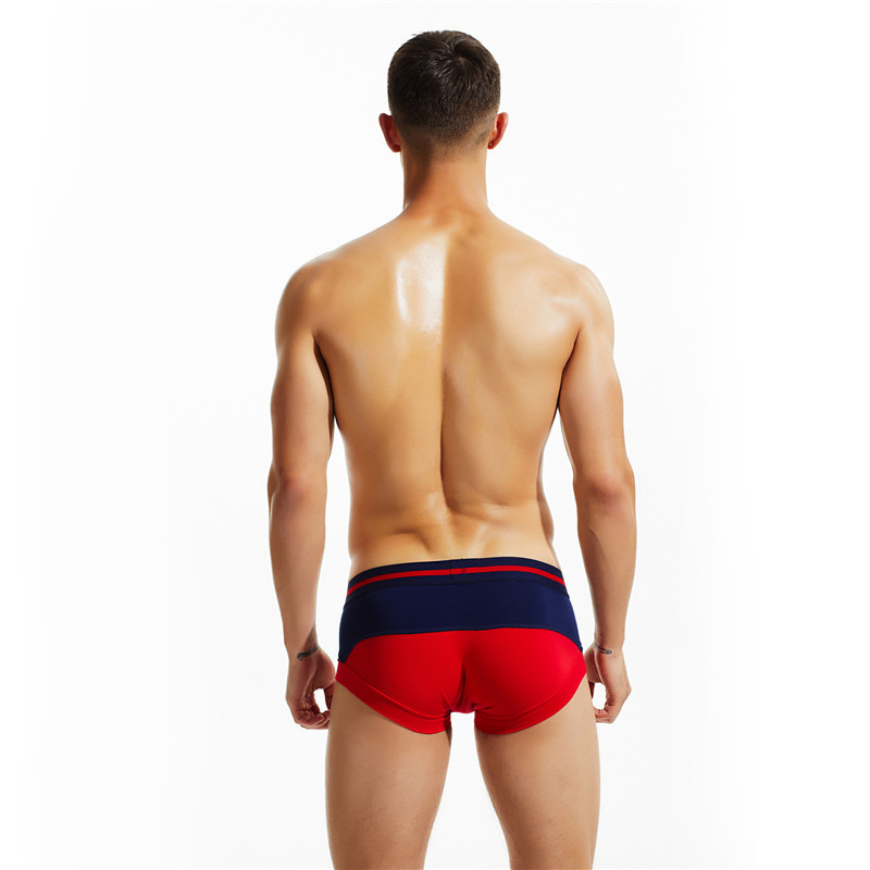 SEOBEAN Lenjerie de corp pentru bărbați, de culoare solidă, boxer, la modă, talie joasă, u-convexă, respirabilă, confortabilă, boxer