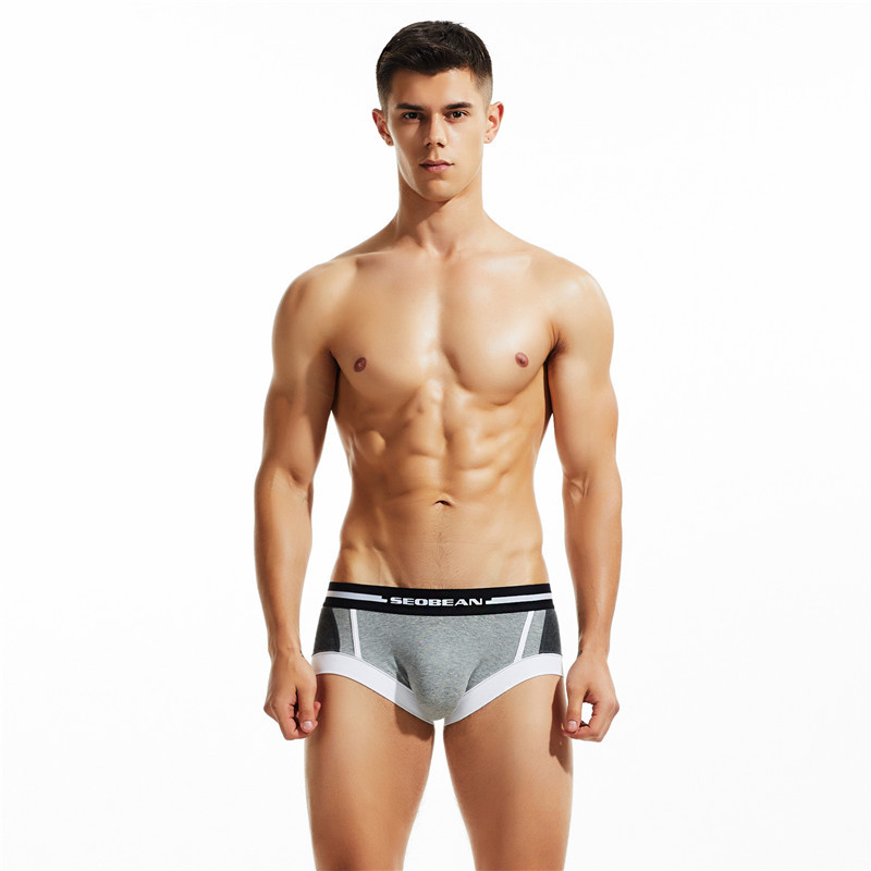 SEOBEAN Lenjerie de corp pentru bărbați, de culoare solidă, boxer, la modă, talie joasă, u-convexă, respirabilă, confortabilă, boxer