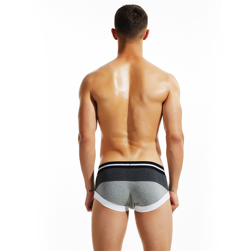 SEOBEAN Lenjerie de corp pentru bărbați, de culoare solidă, boxer, la modă, talie joasă, u-convexă, respirabilă, confortabilă, boxer