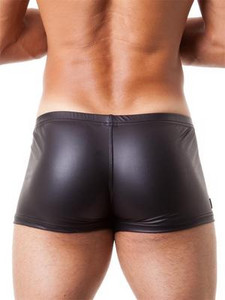 2020 Brand Plus Size Solid Boxers Nylon Sexy Boxers Ανδρικά PU Faux δερμάτινα εσώρουχα Μπόξερ Σορτς Μασίφ ανδρικά σώβρακα