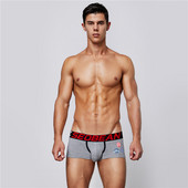 SEOBEAN Lenjerie de corp pentru bărbați, cu talie joasă, tipărire, boxer sportiv, bumbac, respirabil, confortabil