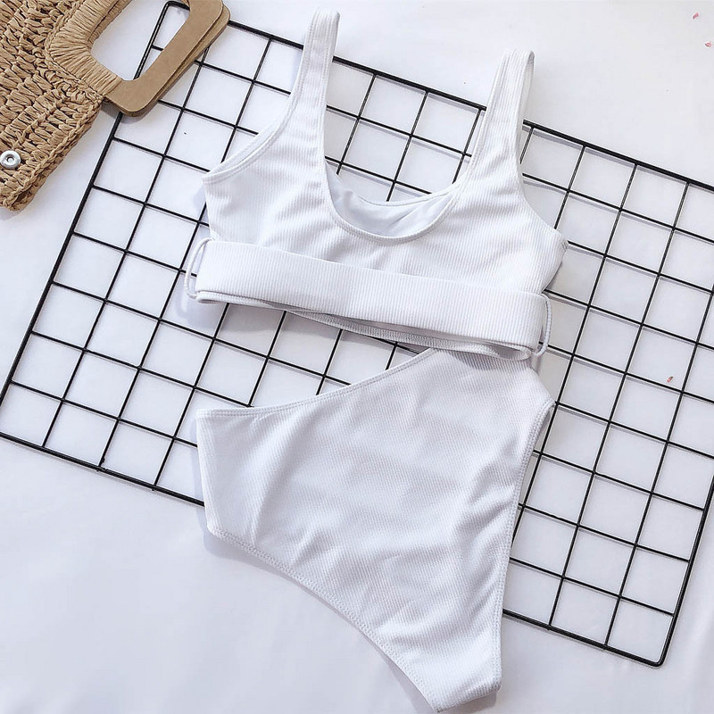 2021 Νέο σέξι ψηλόμεσο μπικίνι μαγιό Γυναικεία μαγιό Bandeau Push Up Σετ μπικίνι αγκράφα Μαγιό Παραλία Μαγιό